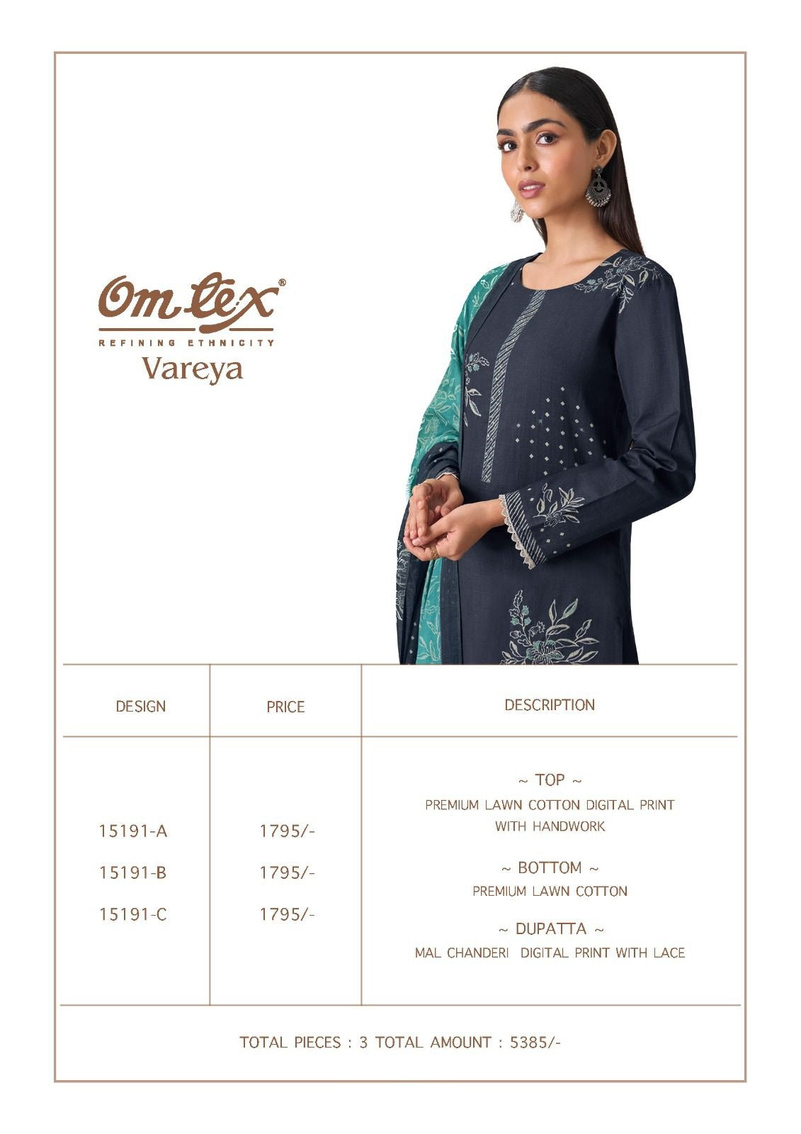 Vareya Omtex Lawn Cotton Pant Style Suits Wholesaler Gujarat