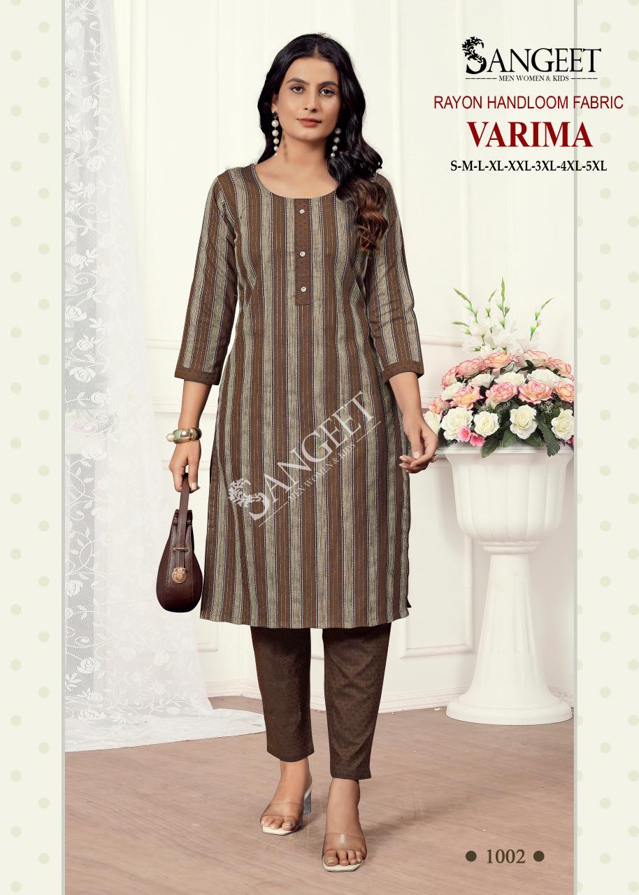 Varima Sangeet Rayon Kurti Pant Set Supplier
