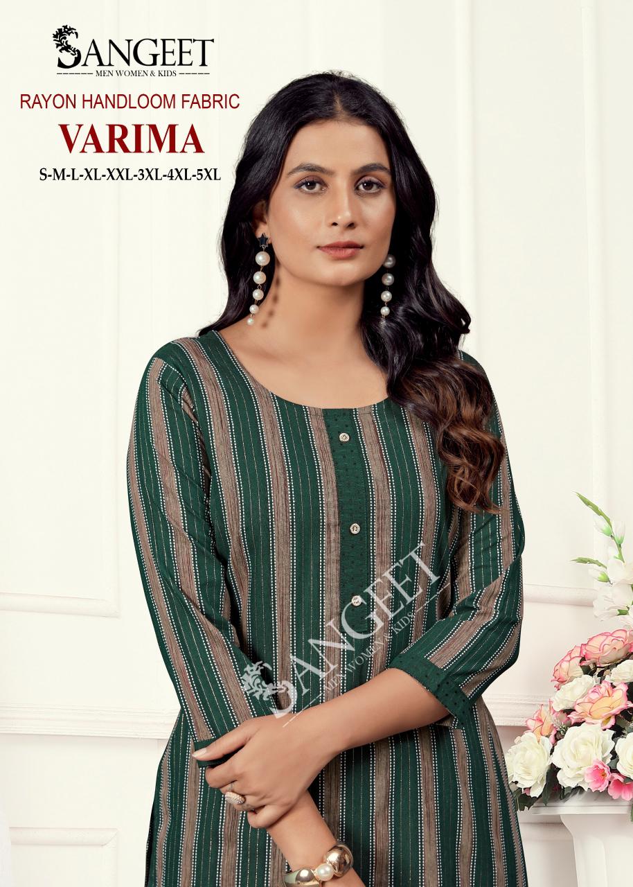 Varima Sangeet Rayon Kurti Pant Set Supplier