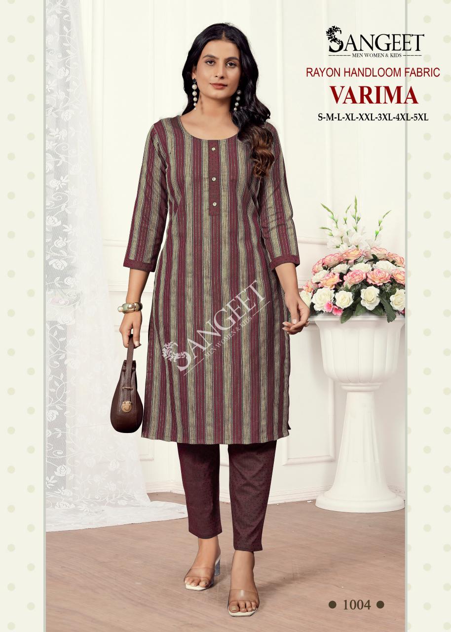 Varima Sangeet Rayon Kurti Pant Set Supplier