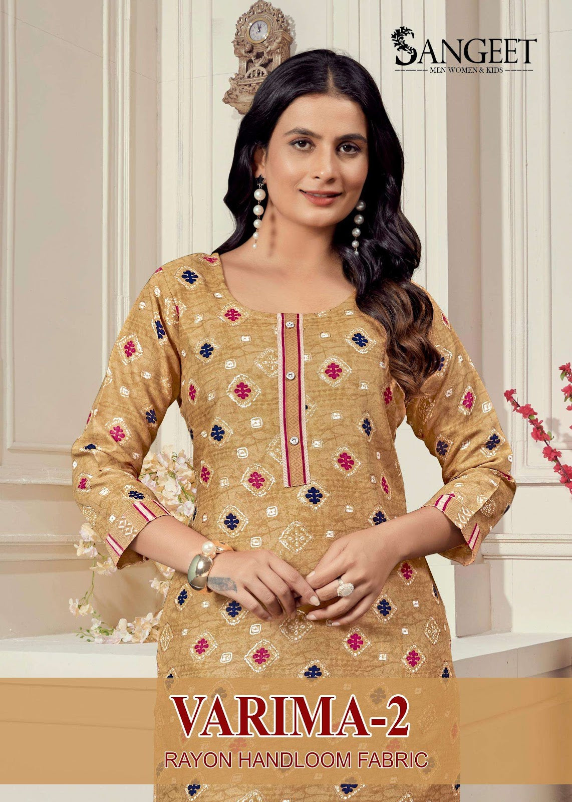 Varima Vol 2 Sangeet Rayon Kurti Pant Set Supplier Gujarat