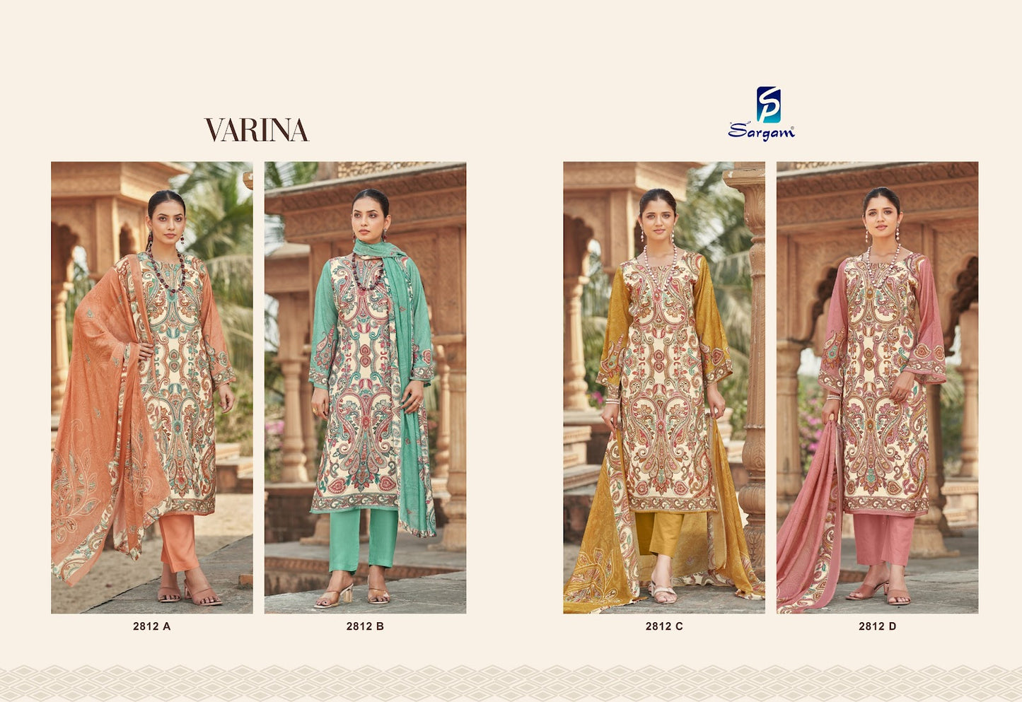 Varina Sargam Prints Viscose Muslin Pant Style Suits Manufacturer Gujarat