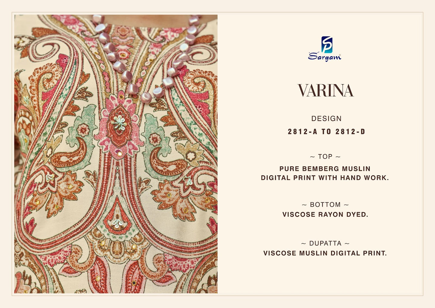 Varina Sargam Prints Viscose Muslin Pant Style Suits Manufacturer Gujarat