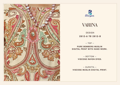 Varina Sargam Prints Viscose Muslin Pant Style Suits Manufacturer Gujarat