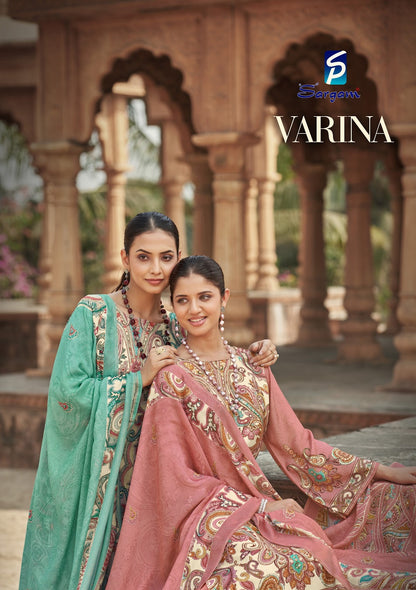 Varina Sargam Prints Viscose Muslin Pant Style Suits Manufacturer Gujarat