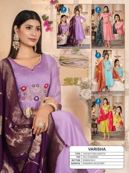 Varisha Kaya Chanderi Readymade Anarkali Suits Exporter Ahmedabad