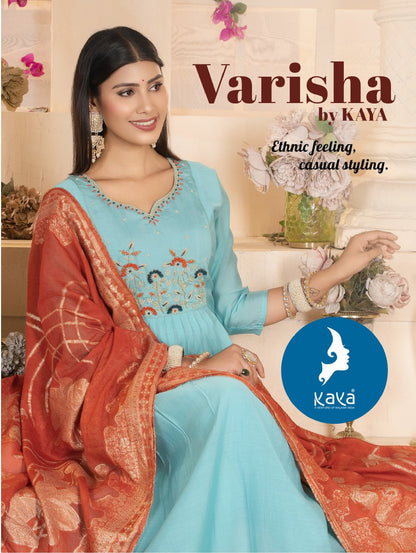 Varisha Kaya Chanderi Readymade Anarkali Suits Exporter Ahmedabad