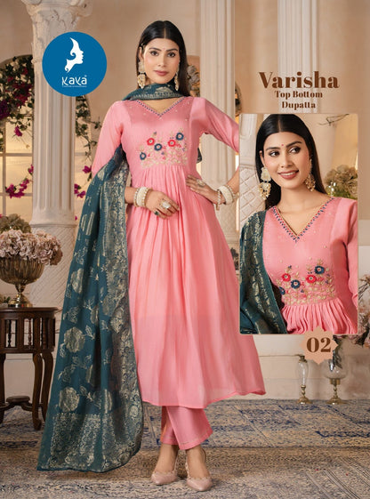Varisha Kaya Chanderi Readymade Anarkali Suits Exporter Ahmedabad