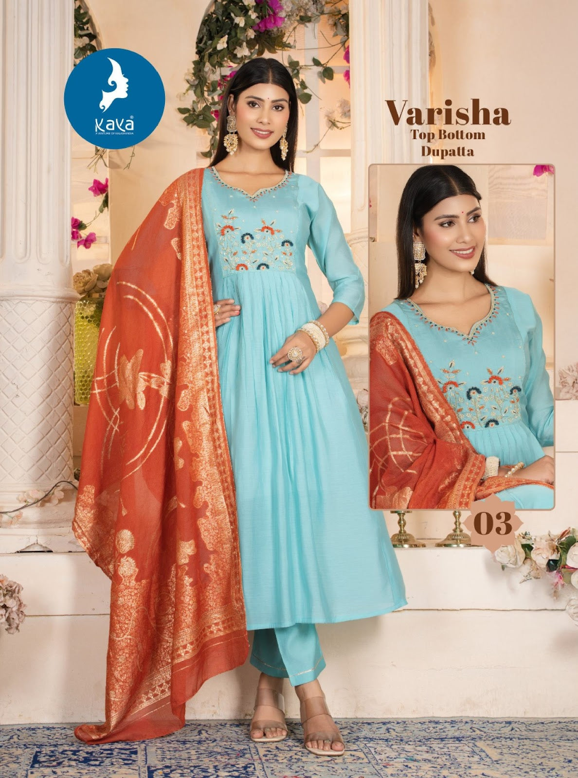Varisha Kaya Chanderi Readymade Anarkali Suits Exporter Ahmedabad