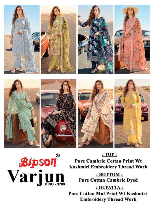 Varjun 3709 Bipson Prints Cambric Cotton Pant Style Suits Supplier India