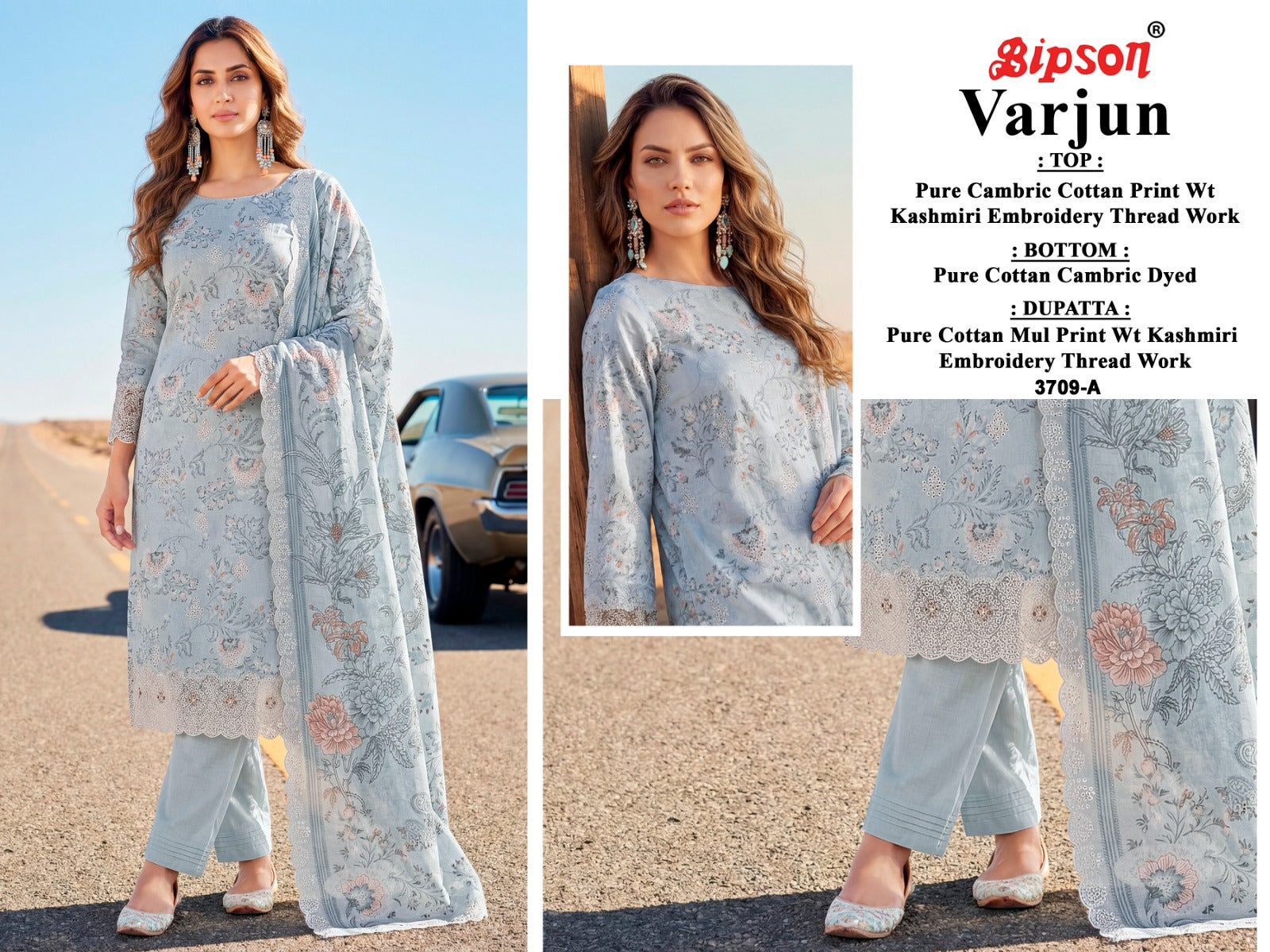 Varjun 3709 Bipson Prints Cambric Cotton Pant Style Suits Supplier India