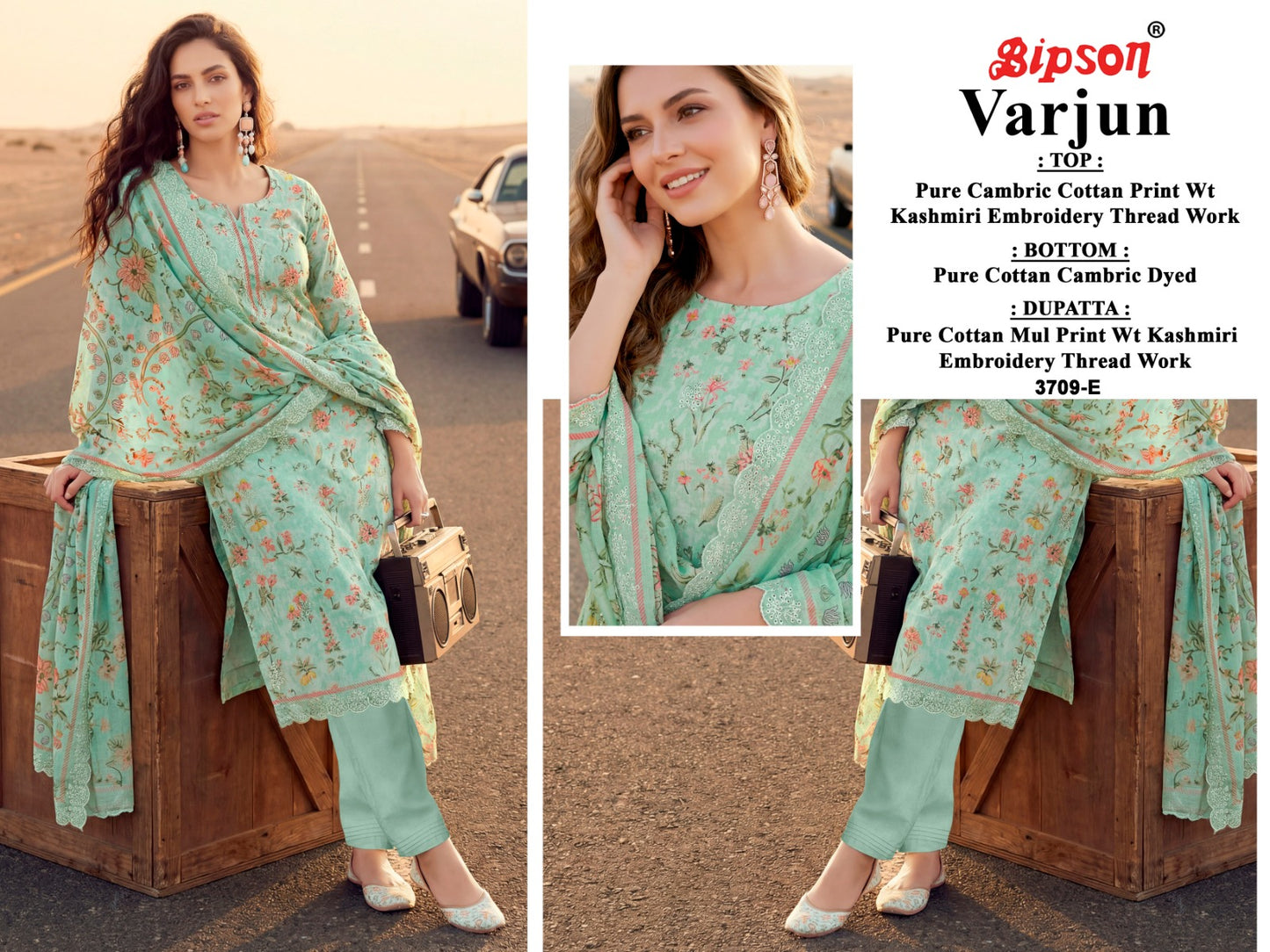 Varjun 3709 Bipson Prints Cambric Cotton Pant Style Suits Supplier India