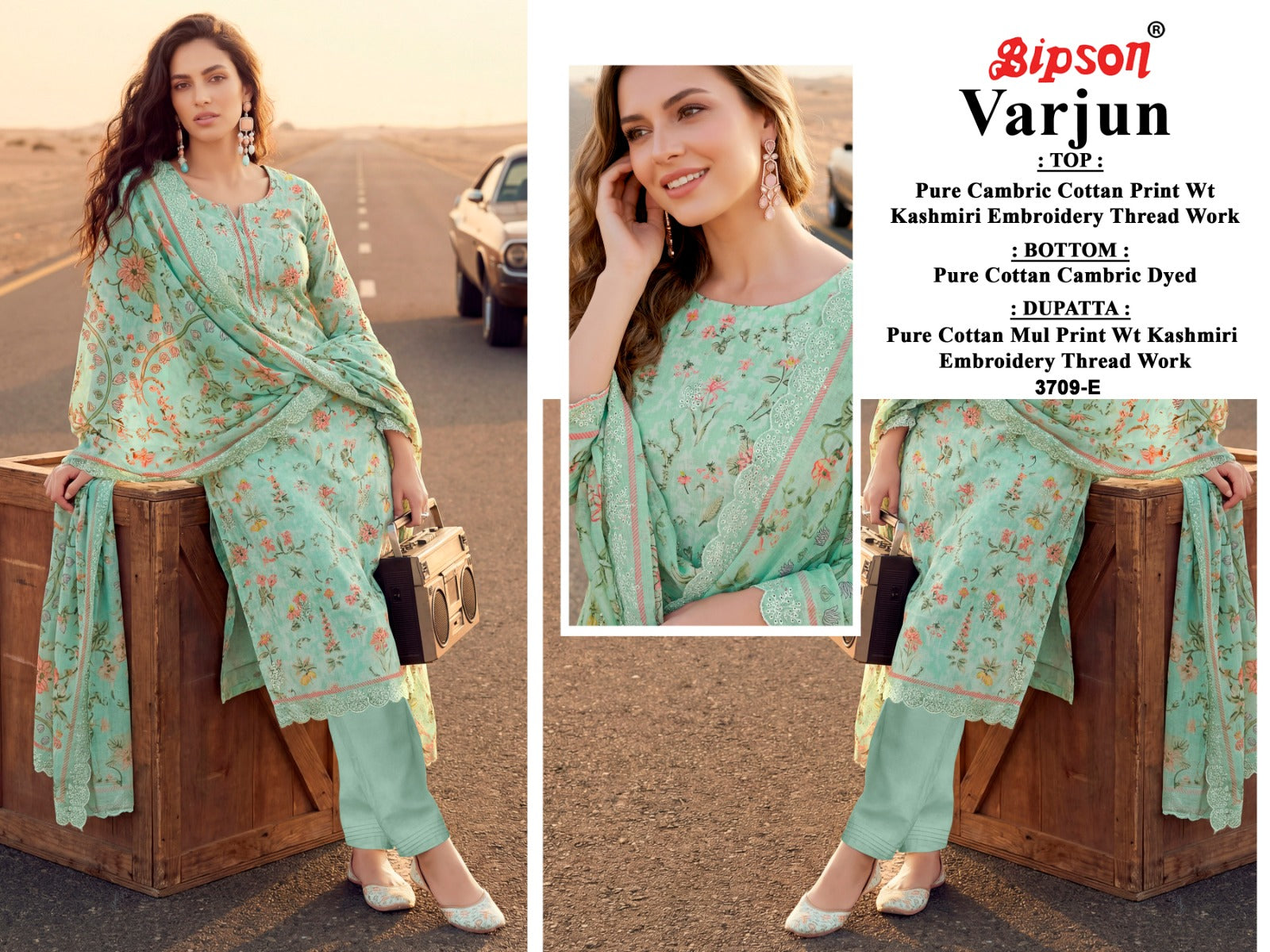 Varjun 3709 Bipson Prints Cambric Cotton Pant Style Suits Supplier India