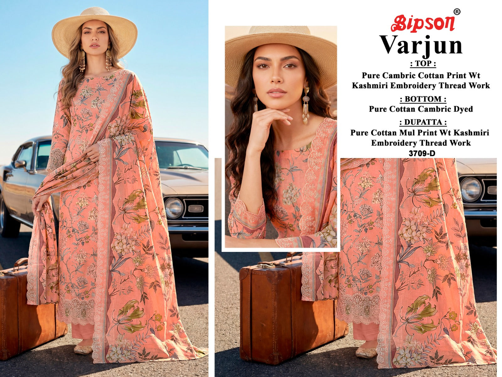 Varjun 3709 Bipson Prints Cambric Cotton Pant Style Suits Supplier India