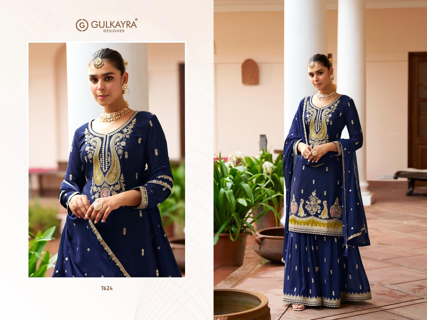 Varnika Gulkayra Designer Chinon Readymade Plazzo Style Suits Manufacturer Ahmedabad