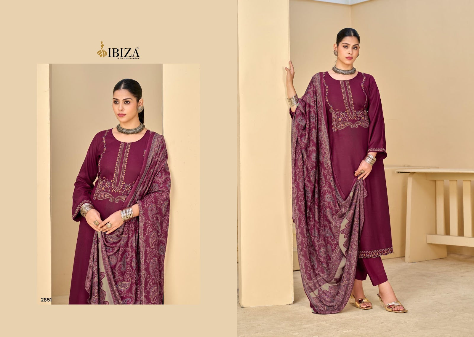 Varnika Ibiza Pashmina Suits Exporter Gujarat