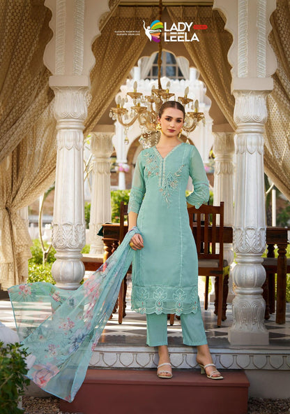 Varnika Ladyleela Organza Readymade Pant Style Suits Wholesale Rate