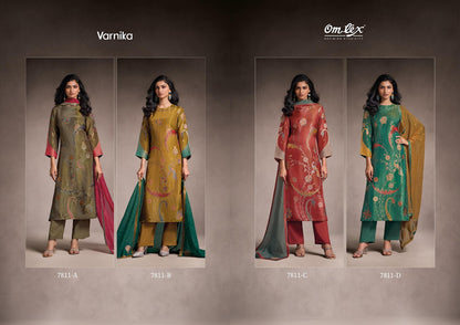Varnika Omtex Jacquard Pant Style Suits Wholesaler