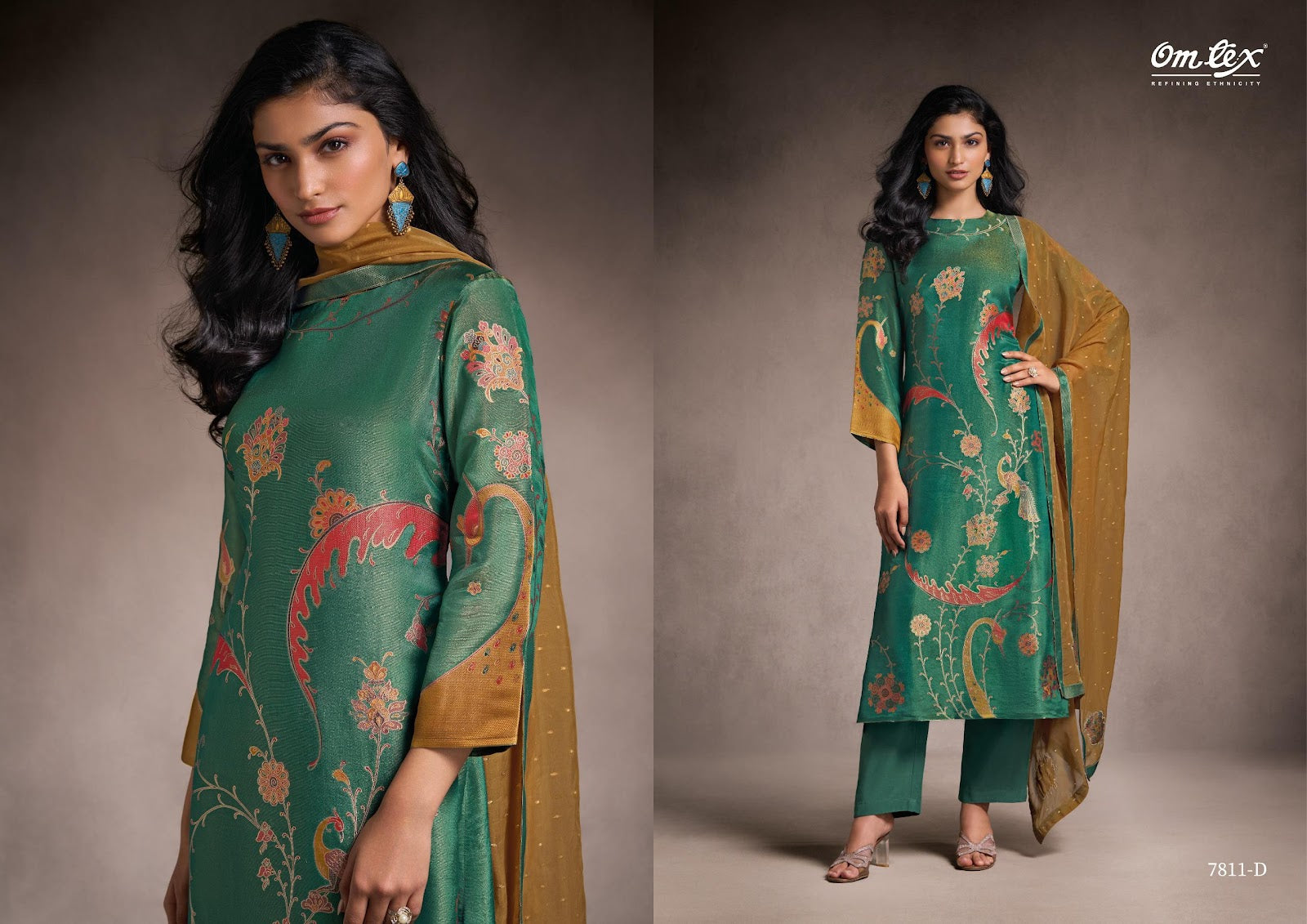 Varnika Omtex Jacquard Pant Style Suits Wholesaler