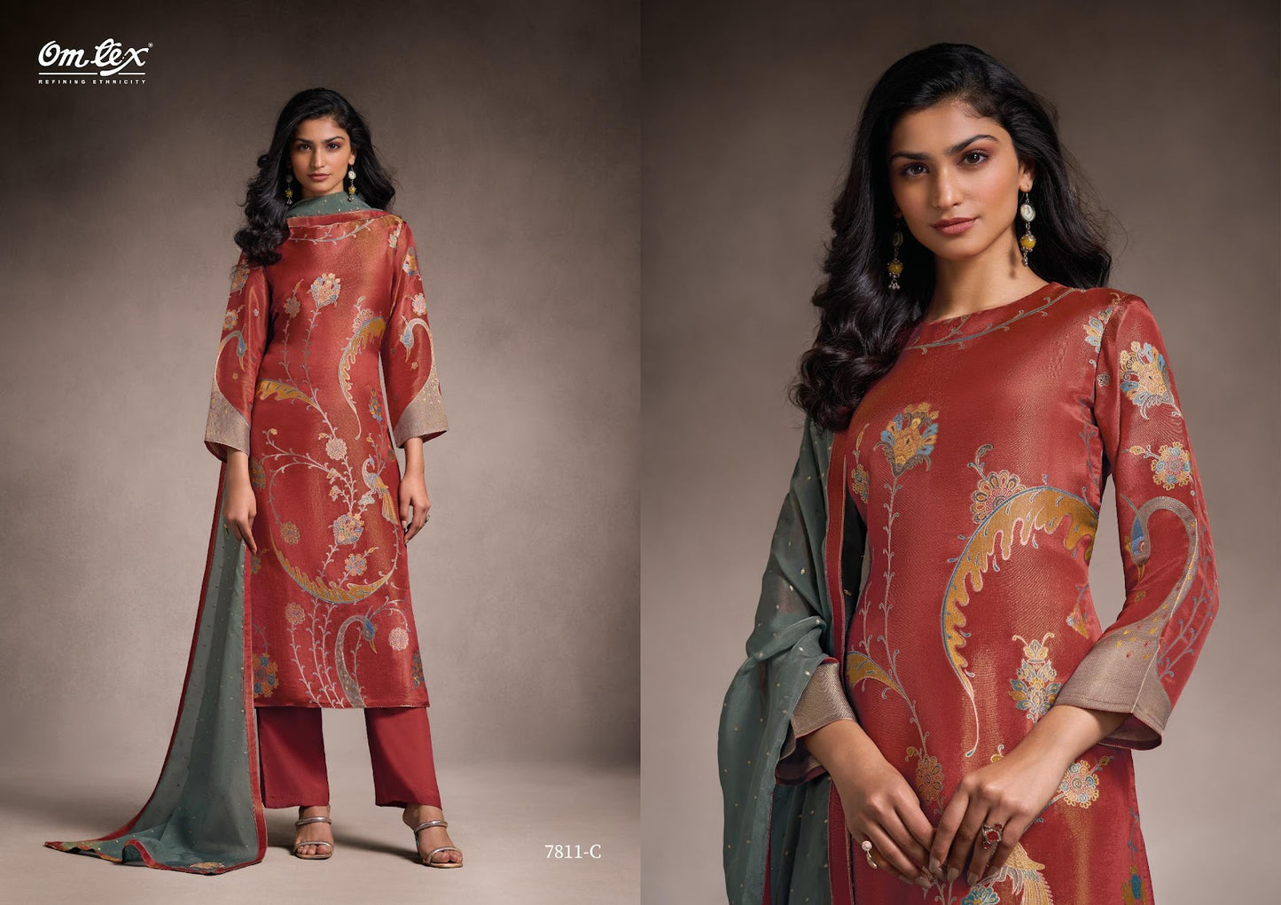 Varnika Omtex Jacquard Pant Style Suits Wholesaler