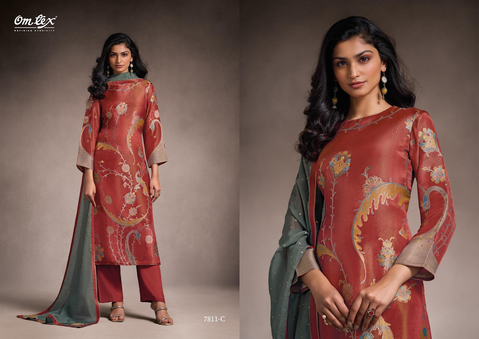 Varnika Omtex Jacquard Pant Style Suits Wholesaler