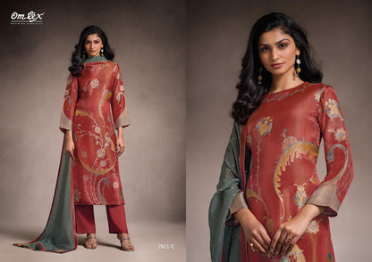 Varnika Omtex Jacquard Pant Style Suits Wholesaler