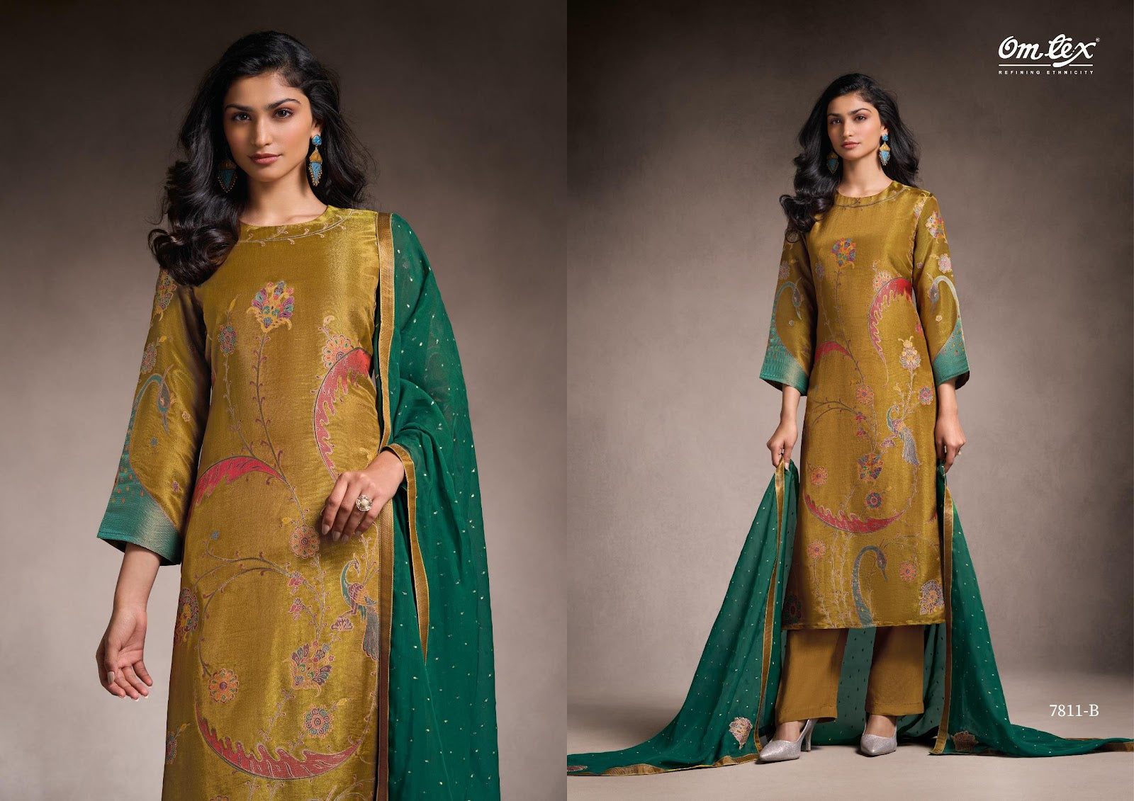Varnika Omtex Jacquard Pant Style Suits Wholesaler