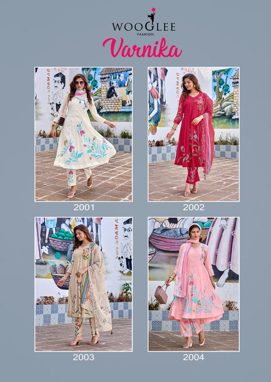 Varnika Wooglee Chanderi Readymade Anarkali Suits Manufacturer