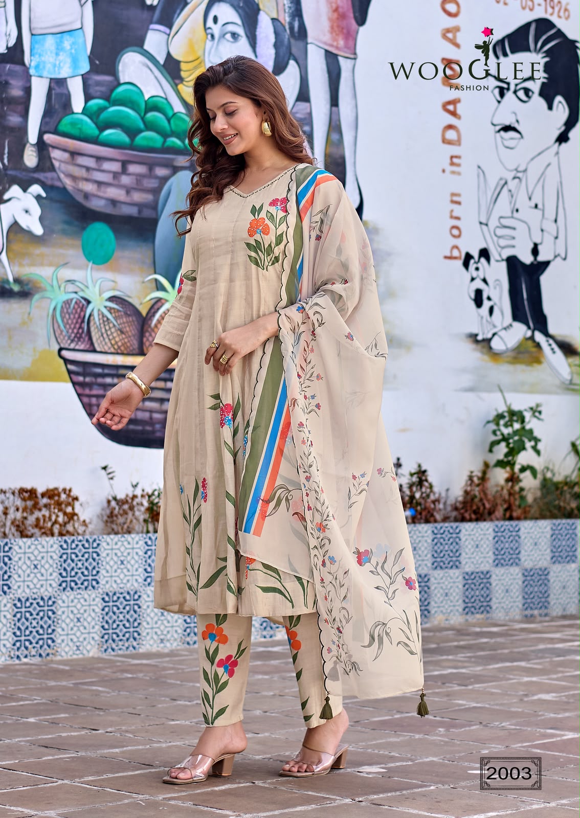 Varnika Wooglee Chanderi Readymade Anarkali Suits Manufacturer