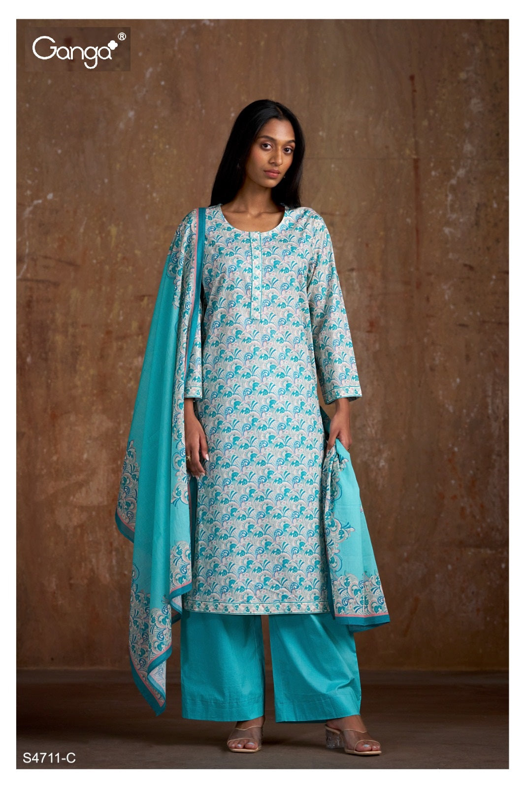 Varsha 4711 Ganga Cotton Plazzo Style Suits Manufacturer Ahmedabad