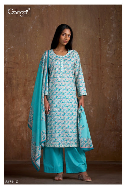 Varsha 4711 Ganga Cotton Plazzo Style Suits Manufacturer Ahmedabad