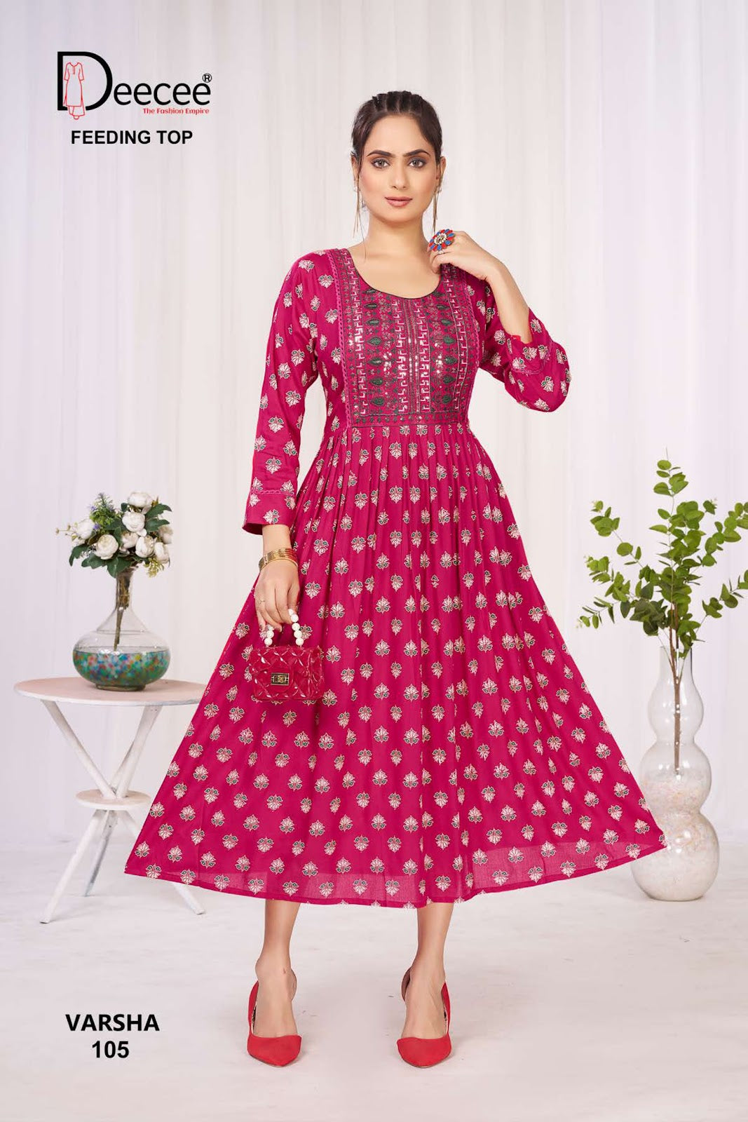 Varsha Deecee Rayon Feeding Kurtis Wholesaler Ahmedabad