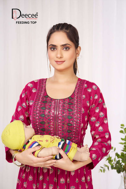 Varsha Deecee Rayon Feeding Kurtis Wholesaler Ahmedabad