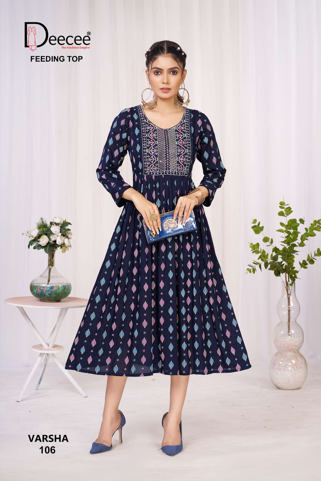 Varsha Deecee Rayon Feeding Kurtis Wholesaler Ahmedabad