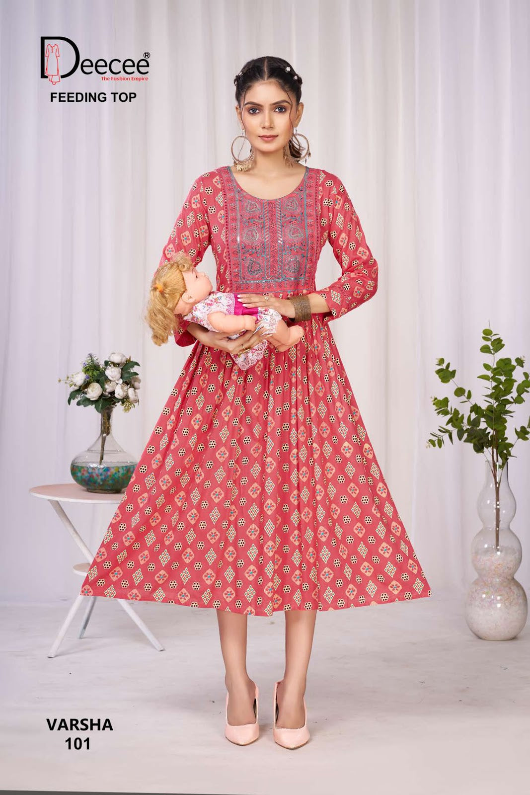 Varsha Deecee Rayon Feeding Kurtis Wholesaler Ahmedabad