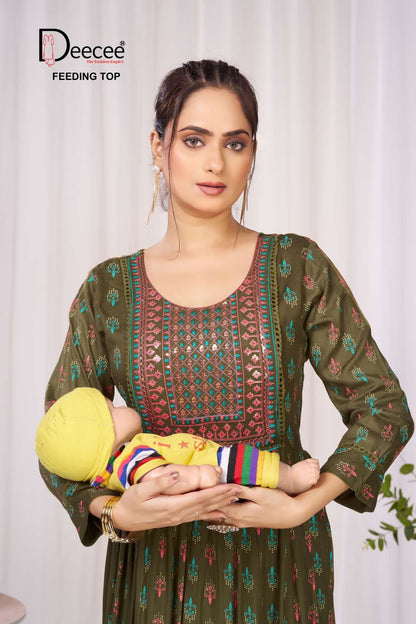 Varsha Deecee Rayon Feeding Kurtis Wholesaler Ahmedabad
