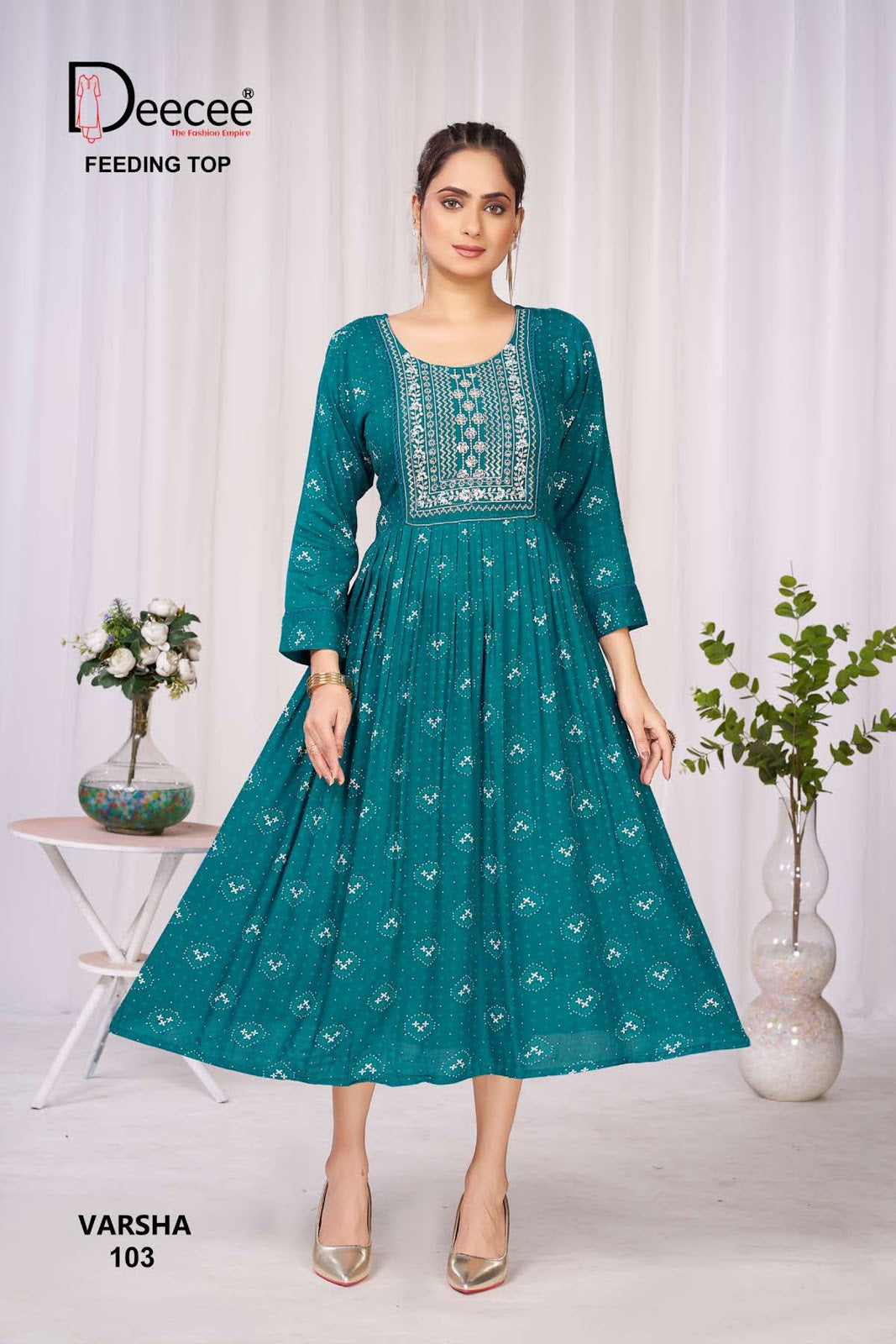 Varsha Deecee Rayon Feeding Kurtis Wholesaler Ahmedabad