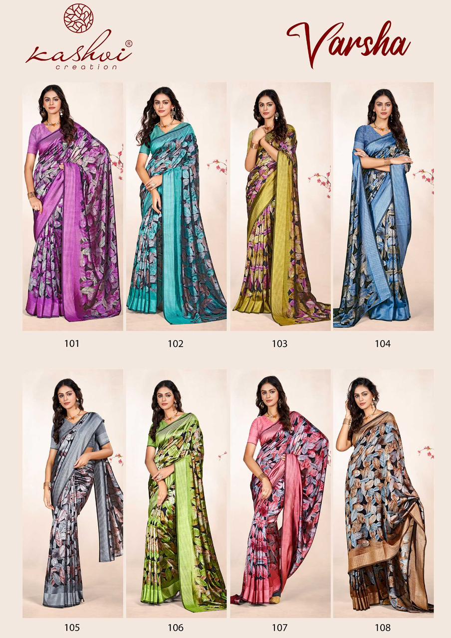 Varsha Kashvi Creation Vichitra Sarees Wholesale Price