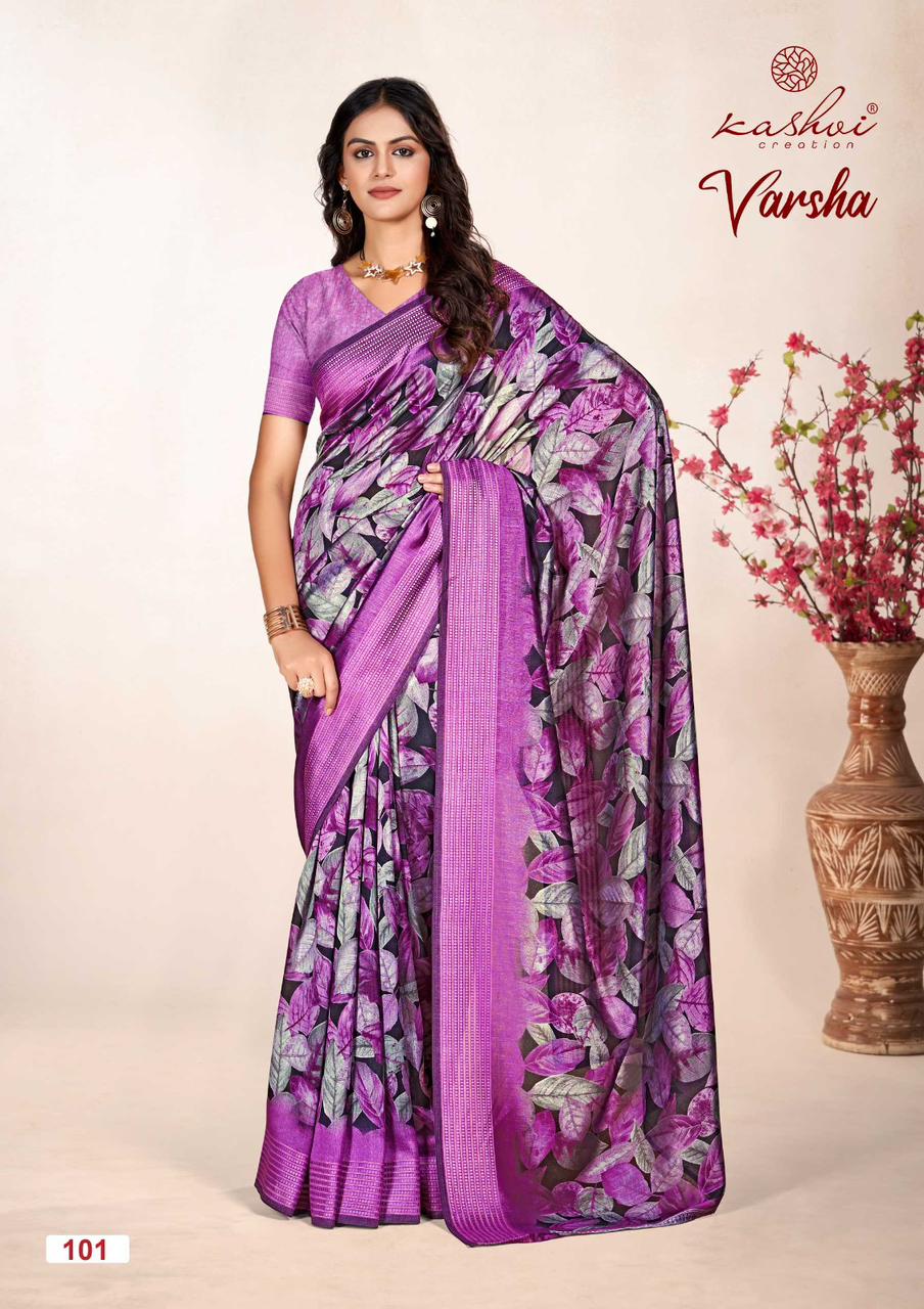 Varsha Kashvi Creation Vichitra Sarees Wholesale Price