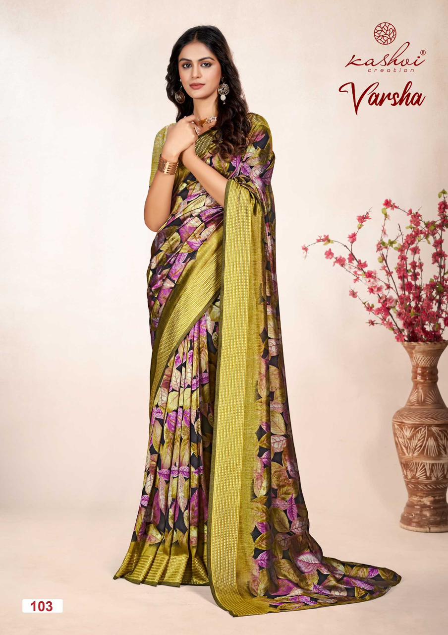 Varsha Kashvi Creation Vichitra Sarees Wholesale Price