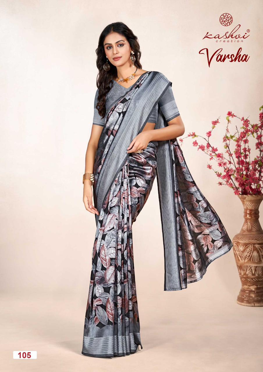Varsha Kashvi Creation Vichitra Sarees Wholesale Price
