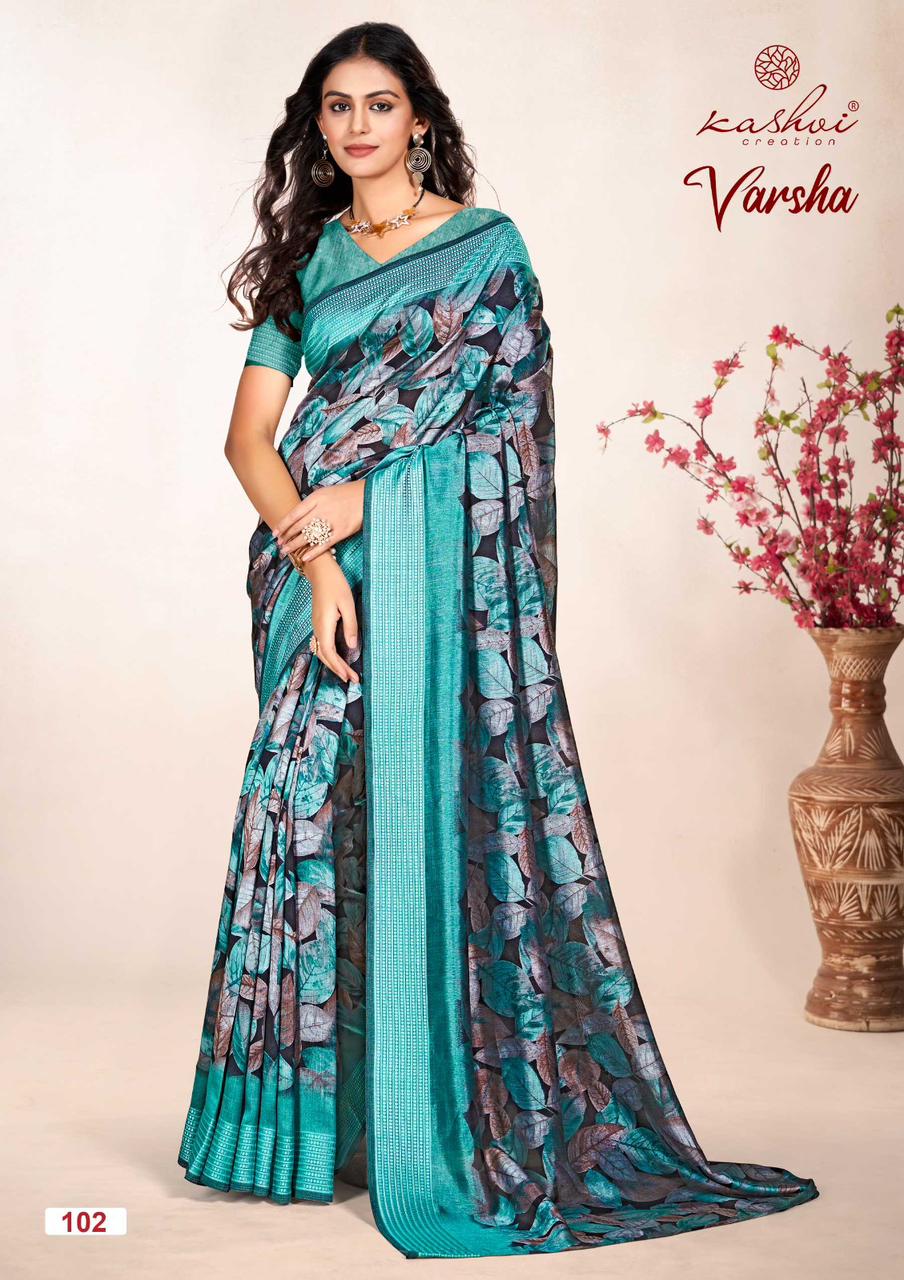 Varsha Kashvi Creation Vichitra Sarees Wholesale Price