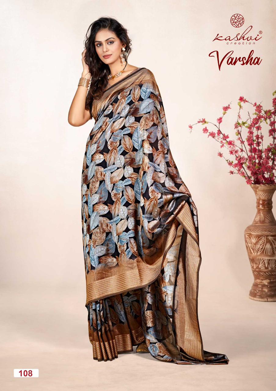 Varsha Kashvi Creation Vichitra Sarees Wholesale Price