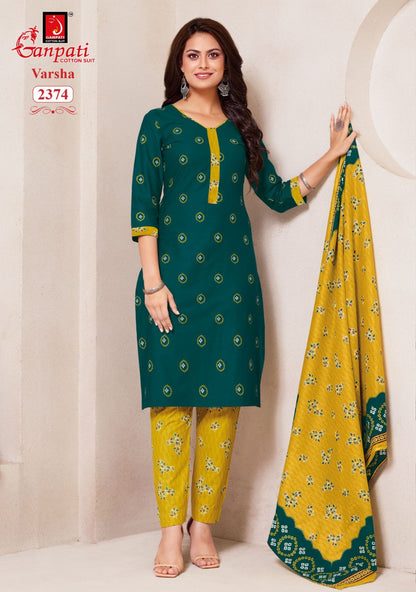 varsha vol 12 ganpati cotton readymade pant style suits wholesaler gujarat