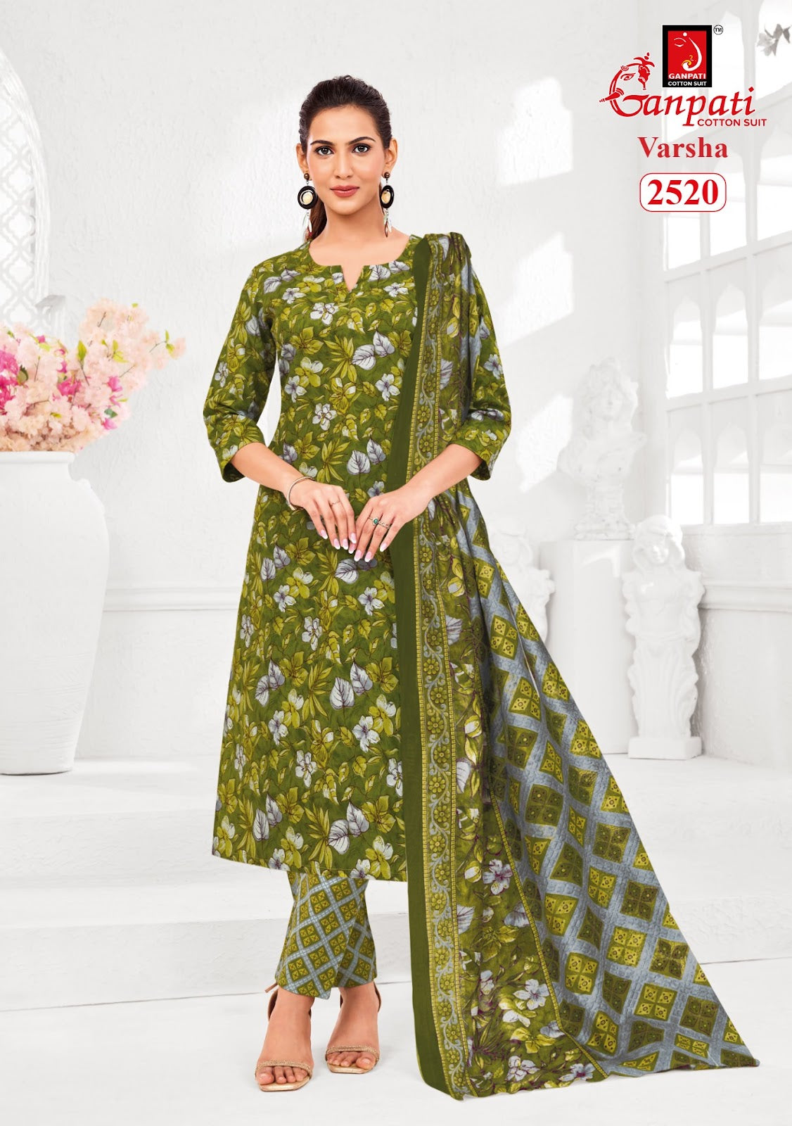 Varsha Vol 13 Ganpati Cotton Dress Material Supplier Gujarat
