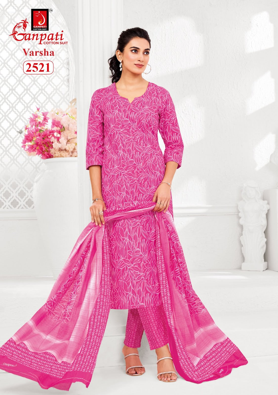 Varsha Vol 13 Ganpati Cotton Dress Material Supplier Gujarat