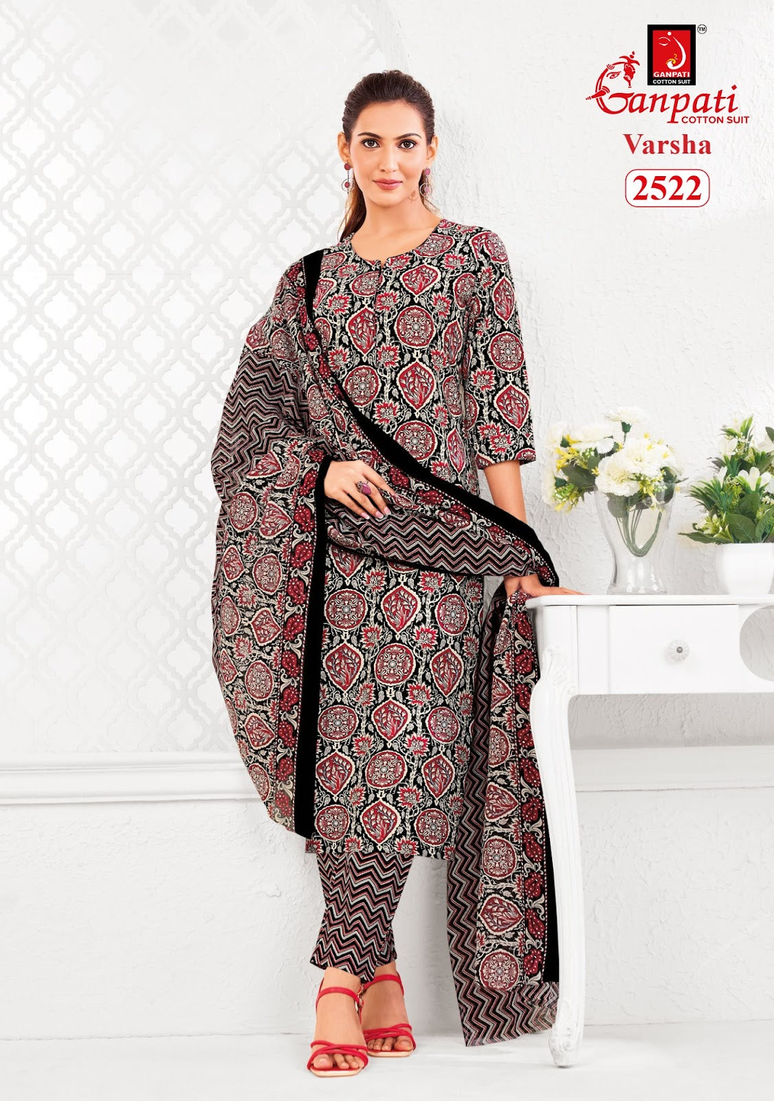 Varsha Vol 13 Ganpati Cotton Dress Material Supplier Gujarat