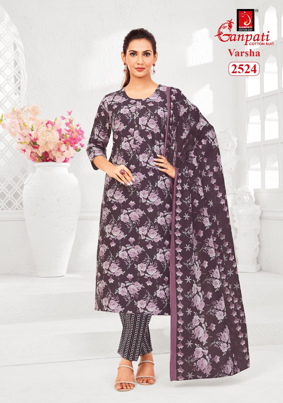 Varsha Vol 13 Ganpati Cotton Dress Material Supplier Gujarat