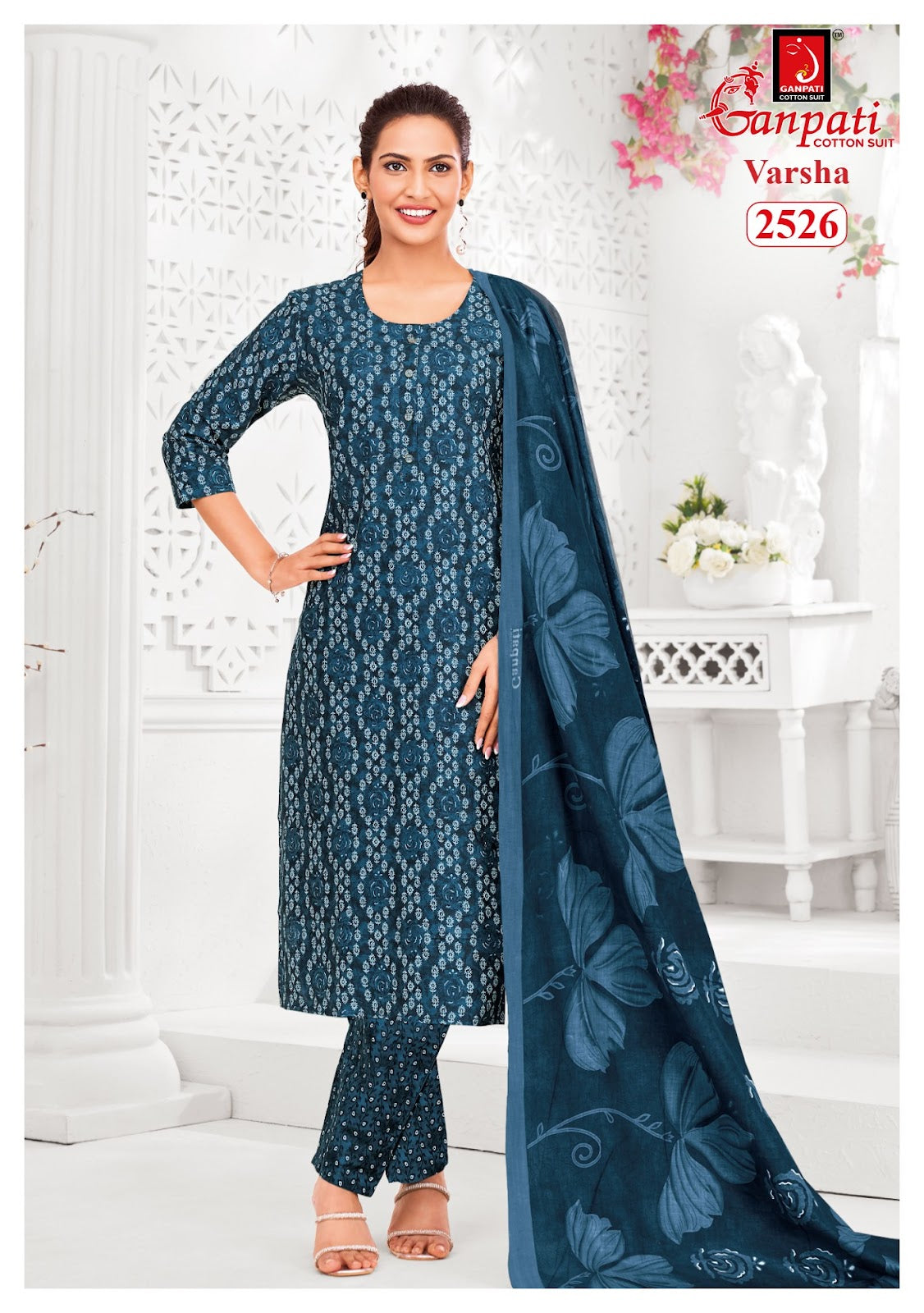 Varsha Vol 13 Ganpati Cotton Dress Material Supplier Gujarat