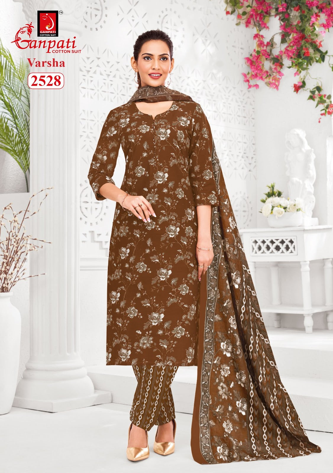 Varsha Vol 13 Ganpati Cotton Dress Material Supplier Gujarat